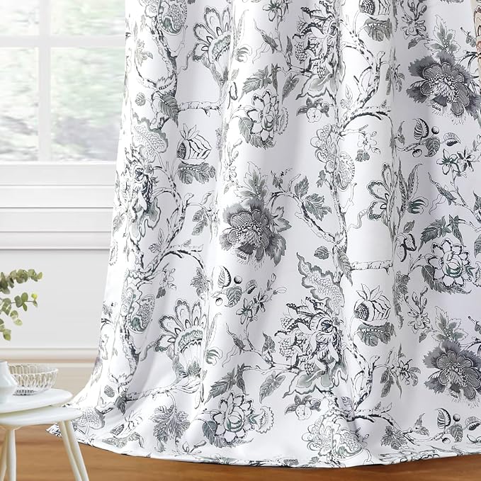 H.VERSAILTEX Blackout Curtains 84 Inch Length 2 Panels Set Floral Print Curtain by HVERSAILTEX
