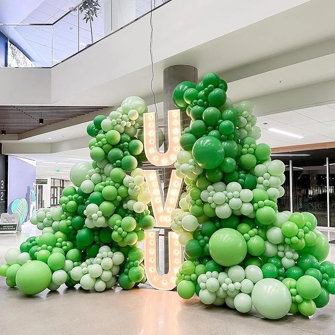 412pcs Green Balloon Garland Arch Kit, 18 12 10 5 inch Different Sizes Balloons - Image 5