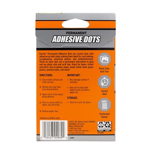 Gorilla Adhesive Dots, Double-Sided Clear | 0.5" Diameter | No Mess | Photo - Image 6