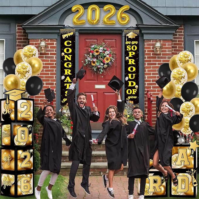 2026 Graduation Balloon Boxes Decorations – Clear Balloon Box Stack - Image 5