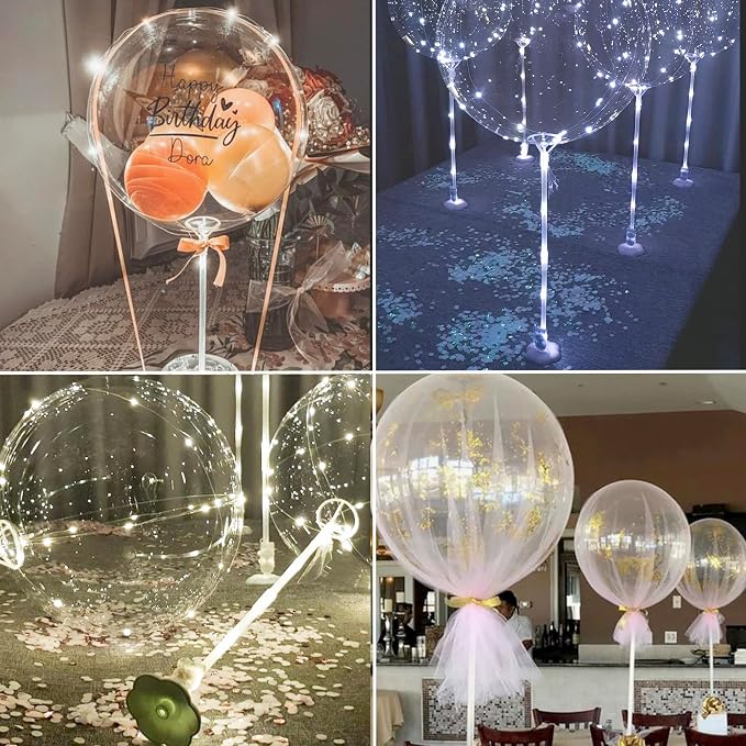 Clear Transparent Balloon Sticks and Stands set, reusable balloon sticks - Image 2