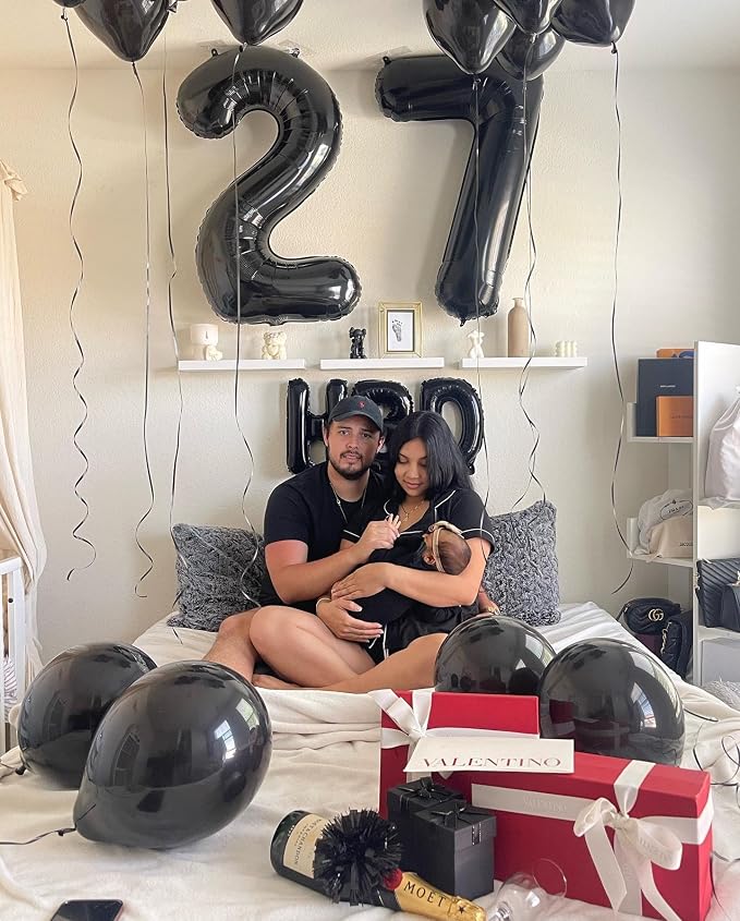 Black Number 4 Balloon 40 Inch, 4th Birthday Party Decorations Men Women | Foil - Image 7