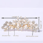 Crystal Rhinestone Pearl Hair Comb Gold Wedding Bridal Hair Pins Accessory
