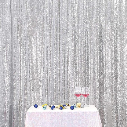 Poise3EHome Silver Backdrop, 8FT x 10FT Silver Sequin Photography Backdrop - Image 2