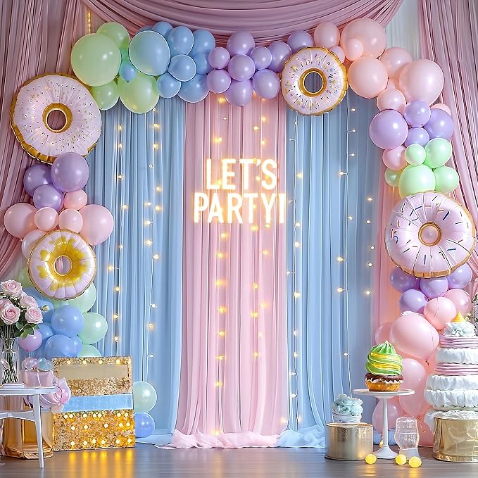10x10ft Pink Blue Tulle Backdrop Curtain - Image 7