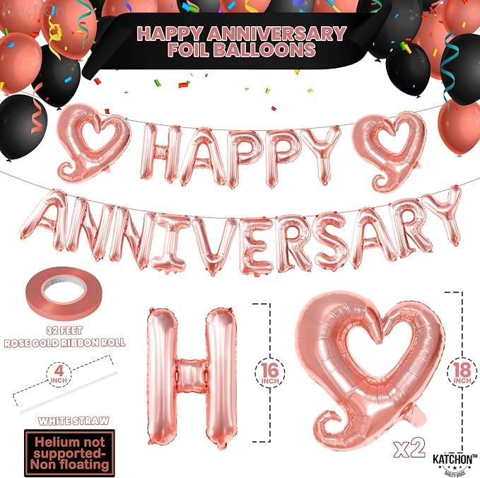 KatchOn Rose Gold Anniversary Balloons - Image 4