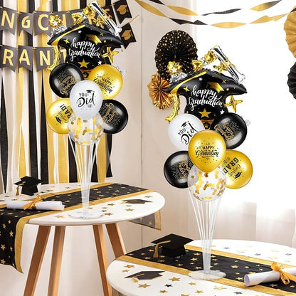 Jenaai Black and Gold 27 Pcs 2026 Graduation Balloon Centerpiece - Image 6