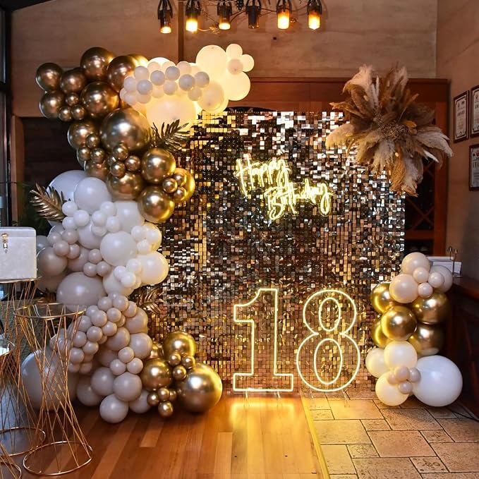 Ozikutech 24 Pcs Gold Shimmer Wall Backdrop Panels - Image 5
