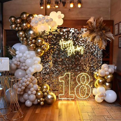 Ozikutech 24 Pcs Gold Shimmer Wall Backdrop Panels - Image 5
