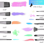 ADI&Guys Paint Brush Set – 12 Brushes with Travel Case, Mixing Palette & Sponge – for Acrylic, Oil, Watercolor & Face Painting – Art Supplies for Kids & Artists