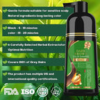 Black Hair Dye Shampoo 6-in-1 Unisex Natural Herbal Formula, Hair Color Shampoo for Women&Man Long-Lasting Color for Grey Coverage Home & Salon (Dark Brown)