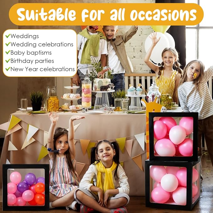 12 Pcs Transparent Balloon Boxes Clear Baby Boxes - Image 6