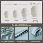 Bella Coterie Luxury Silk Pillowcase for Hair and Skin | 30 Momme | 100% Pure 6A Mulberry Silk | Super Soft | Perfectly Plush [Queen, Slate Blue]