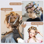Hair Clips for Styling Sectioning - 6 PCS No Crease Hair Clips for Women - Non Slip Duck Billed Hair Roller Clips with Silicone Band - Salon Hair Sectioning Clips - Gray