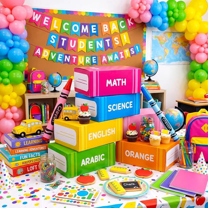 Geyoga 6 Pcs Back to School Decorative Boxes Set 15.8 x 9.8 x 3.9'' Large Book - Image 6