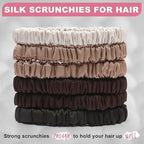 6Pcs Silk Hair Ties Small 22 Momme 100% Pure Mulberry Silk Scrunchies for Women Girls Thin Skinny Hair Sleep Scrunchies No Damage(Color 03)