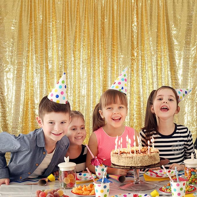 Gold Sequin Backdrop 20FTx10FT NO See-Through Photobooth Backdrop Curtains - Image 2