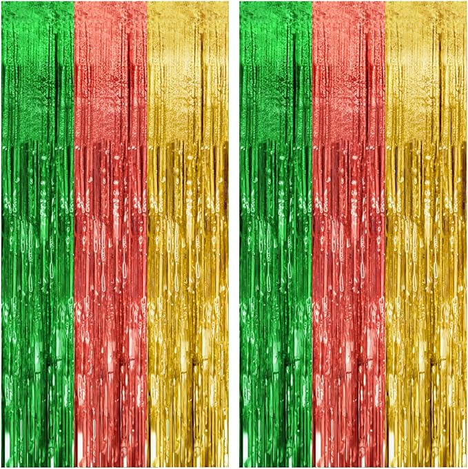 2 Pack Hawaii Backdrop Party Decorations Tinsel Curtain Summer Party Streamer by BOMSI
