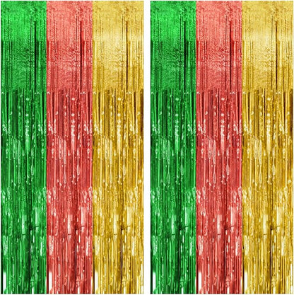 2 Pack Hawaii Backdrop Party Decorations Tinsel Curtain Summer Party Streamer by BOMSI
