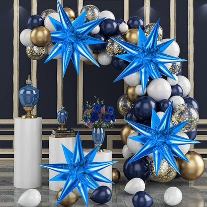 60 Pcs Star Balloons Explosion 12 Point Foil Cone Balloons Magic Balloon Large - Image 3