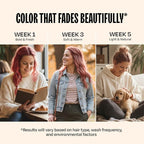 Overtone Semi Permanent Hair Color Conditioner, Rose Gold for Brown is Golden Rose, 8 oz, Nourishing, Damage-Free, Color Depositing Mask for All Hair Types with Shea Butter & Coconut Oil, Vegan