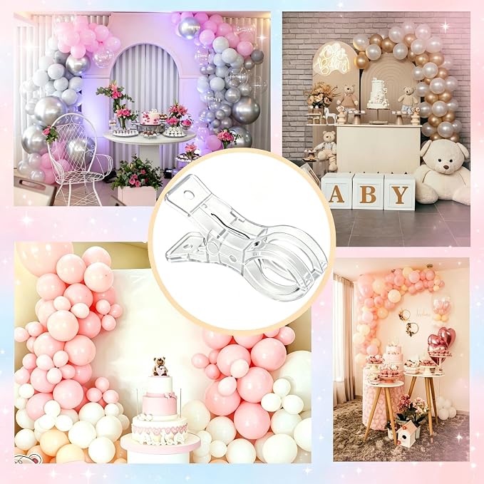 10 Pcs Balloon Arch Clips, Strong Reusable, 3.5'' Grip Clips - Image 6
