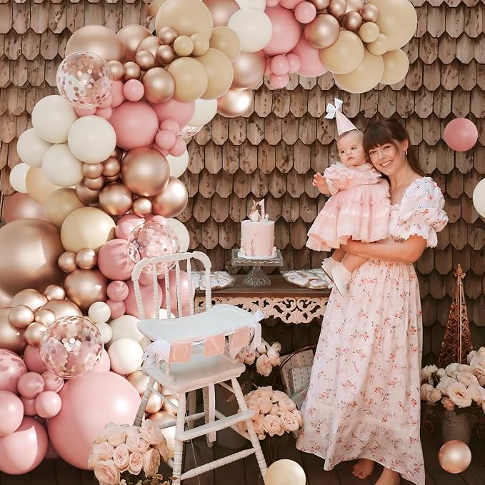 Dusty Pink Balloon Arch Kit for Boho Birthday Bridal Shower | 143Pcs Boho Blush - Image 7