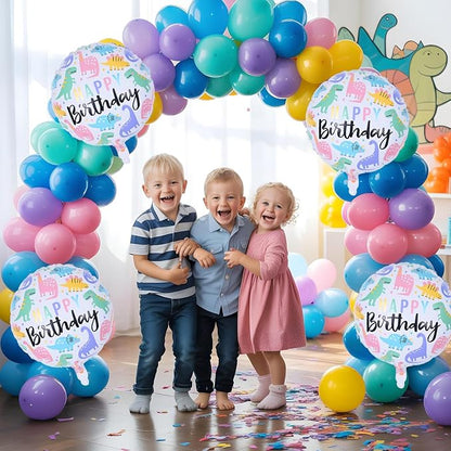 18" Dinosaur Balloons for Party Decorations, HAPPY Birthday Dino Foil Balloons - Image 4