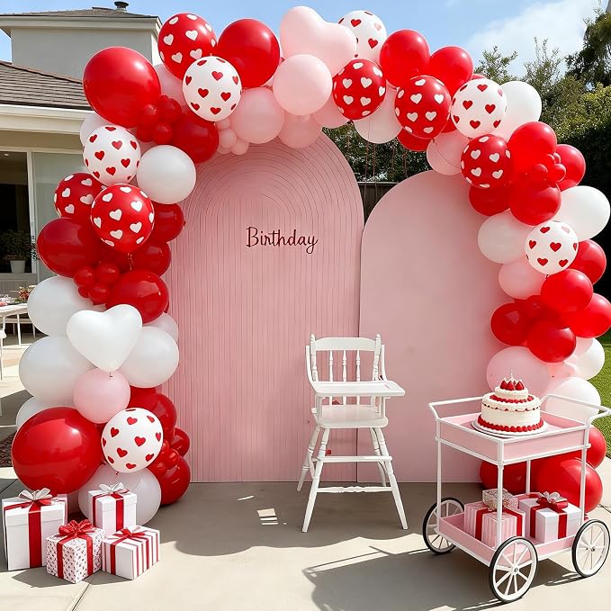 FunHot Valentines Balloons, 12 Inch White Heart Printed Latex Balloons - Image 4