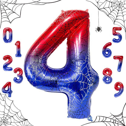 40 Inch Spider Number 4 Foil Balloons by TNCDJKPA
