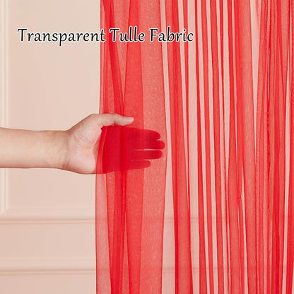 10x10ft Red Tulle Backdrop Curtain - Image 5