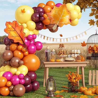 Fall Orange Red Brown Balloons Garland Arch Kit - Image 7