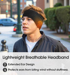 SUNMECI Lightweight Soft Fleece Headband - Breathable Ear Muffs for Men Women in Winter Running Cycling Ski Comfortable Warm for Clod Weather Sports