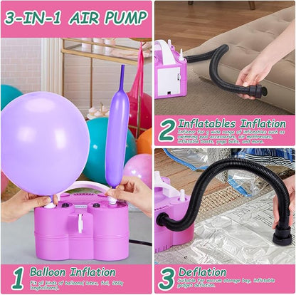 AGPTEK Electric Air Balloon Pump, 110V 600W | Portable Dual Nozzle - Image 3