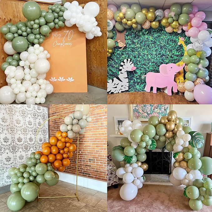 50pcs Sage Green Balloons, 12inch Matte Boho Green Balloons | Balloons - Image 6