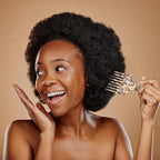 VOCOSTE Hair Picks for Curly Hair, Gentle Detangling Wide Tooth Comb, Afro Pick, Hair Pick Comb, Hangable Hair Styling Tool for Hair Care, Light Brown