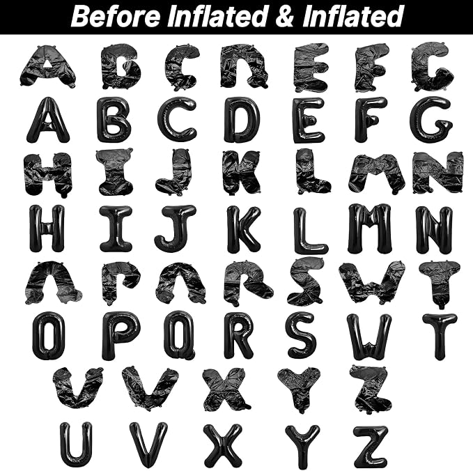 LIOZEOKUN Letter Balloons 16 Inch Alphabet A-Z Mylar Foil Balloons 2 Set - Image 3