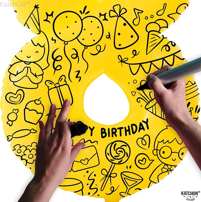KatchOn Yellow Number 8 Balloon 40 Inch, 8 Balloon | 8th Birthday Decorations - Image 5