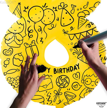 KatchOn Yellow Number 8 Balloon 40 Inch, 8 Balloon | 8th Birthday Decorations - Image 5