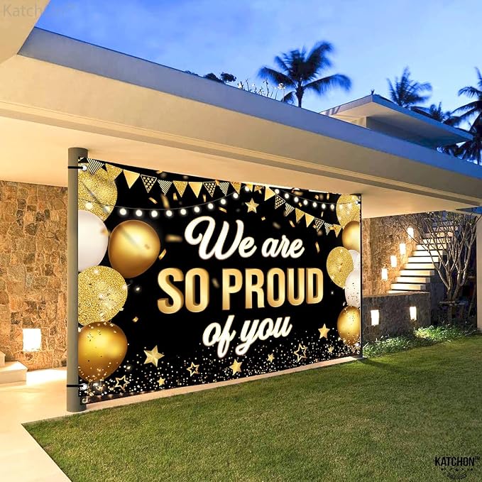 KatchOn Black We are So Proud of You Banner 72x44 Inch | Graduation Banner - Image 6