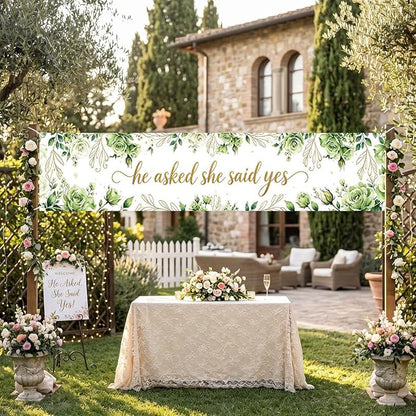 She Said Yes Banner Engagement Decorations - Image 3