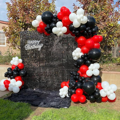 Red and Black White Balloons Garland Arch Kit 200Pcs - Image 4