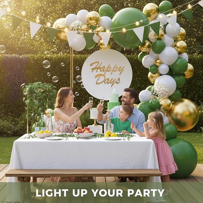 LOVESTOWN 150PCS Green White Gold Balloons Different Size of 18 12 10 5Inch | - Image 3