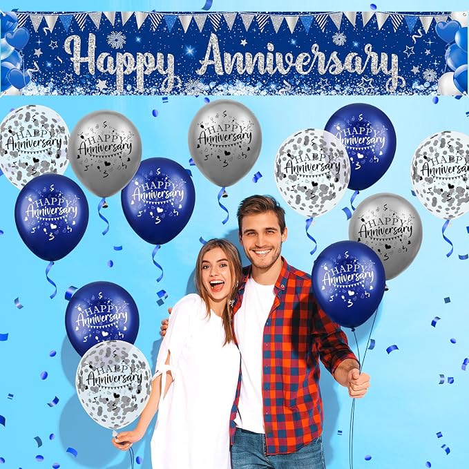Blue Happy Anniversary Decorations - Image 5