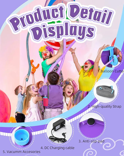 Portable Balloon Pump Electric, Rechargeable Cordless Balloon Pump Inflator - Image 7