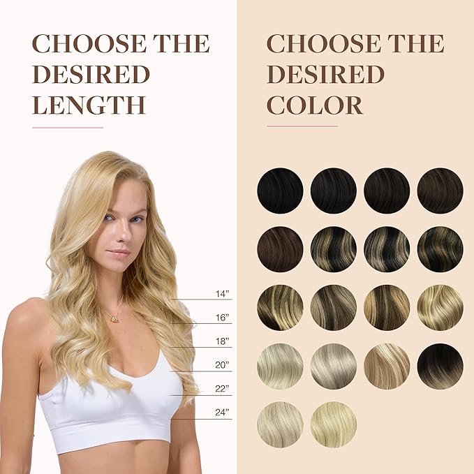 GOO GOO Clip in Hair Extensions Real Human Hair, Remy Human Hair Extensions Clip ins for Women, Natural Human Hair, 14inch 130g 9Pcs, 16/22 Light Blonde Highlighted Golden Blonde