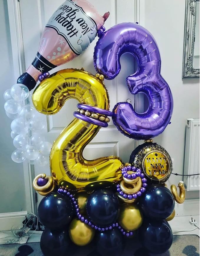 Number 30 Purple Balloons 40 Inch Giant Purple Foil 30 Helium Balloons - Image 6