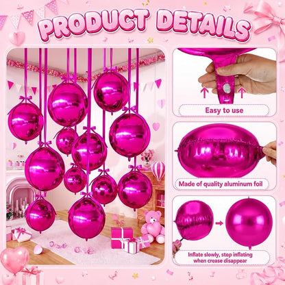 Hot Pink Round Foil Balloons - Image 4