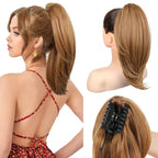 Ponytail Extension – 16” Claw Clip in Ponytail Hair Extensions Natural Soft Synthetic High Pony Tail Hairpieces for Women (Strawberry Blonde, 16 inch)