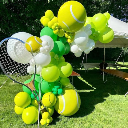 Green and Yellow Balloons, 12 Inch Dark Green Yellow and White Confetti Balloons - Image 7